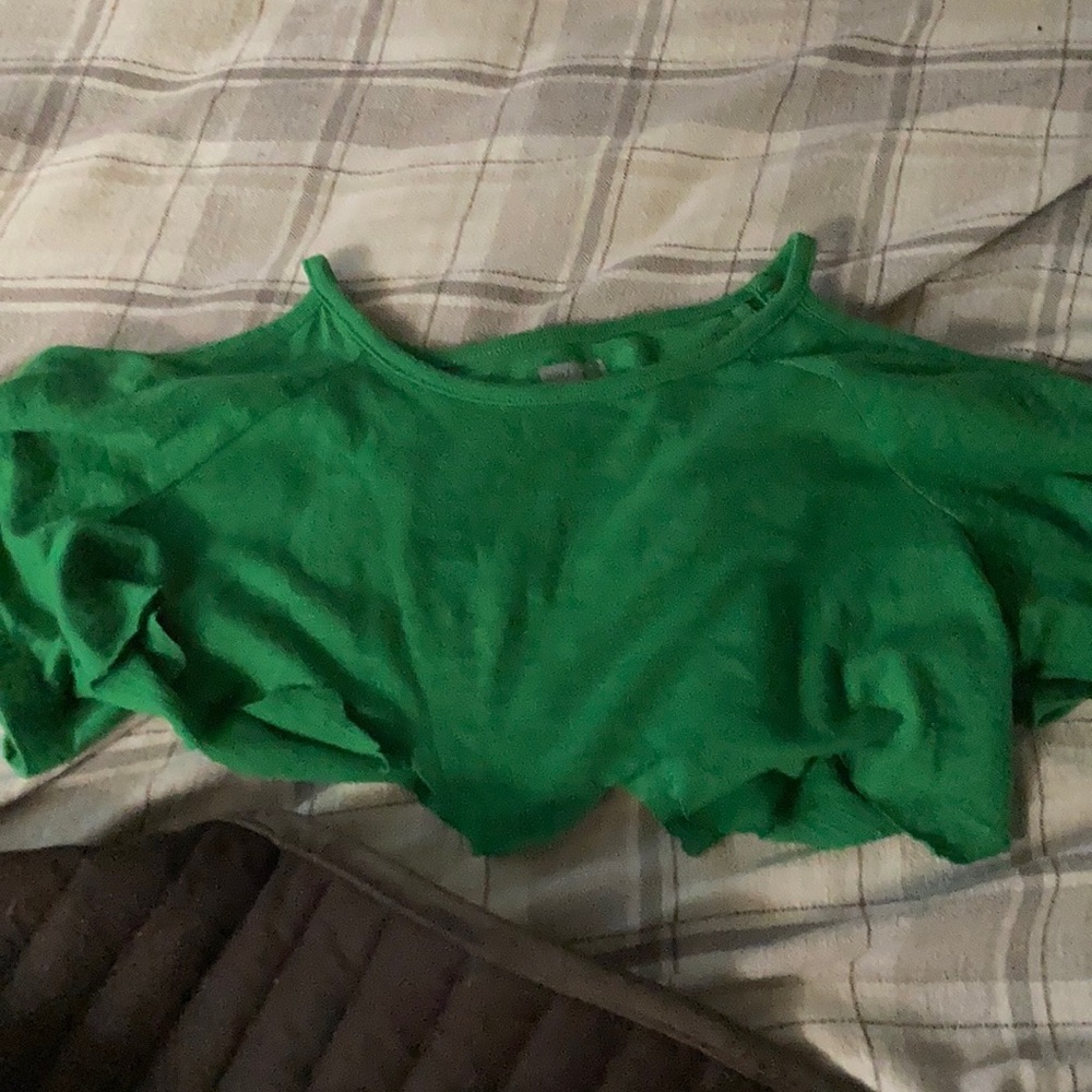 Green Cropped Hulk Lookibg Shirt
